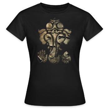 Ganesh, Ganesha, Hindouisme, Yoga, Dieu éléphant - T-shirt Femme - noir - Devant - AI Model Female 172 dark (172cm)