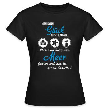 Glück Meer - Frauen T-Shirt - Schwarz - Vorne - AI Model Female 172 dark (172cm)