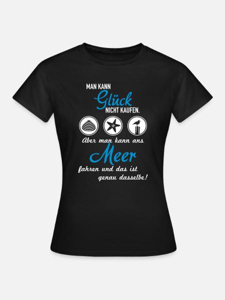 Glück Meer - Frauen T-Shirt - Schwarz
