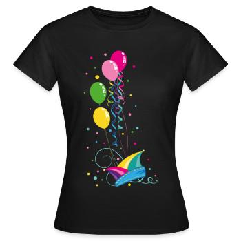 Carnaval Mardi Gras Fool Cap Balloon Carnaval - T-shirt Femme - noir - Devant - AI Model Female 172 dark (172cm)