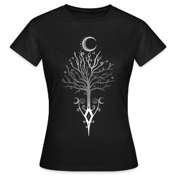 Okkulter Mondbaum Dunkler Herbst - Frauen T-Shirt - Schwarz - Vorne - AI Model Female 172 dark (172cm)