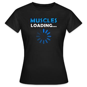 Chargement musculaire - T-shirt Femme - noir - Devant - AI Model Female 172 dark (172cm)