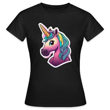 Licorne arc-en-ciel pour filles Kids Horse - T-shirt Femme - noir - Devant - AI Model Female 172 dark (172cm)