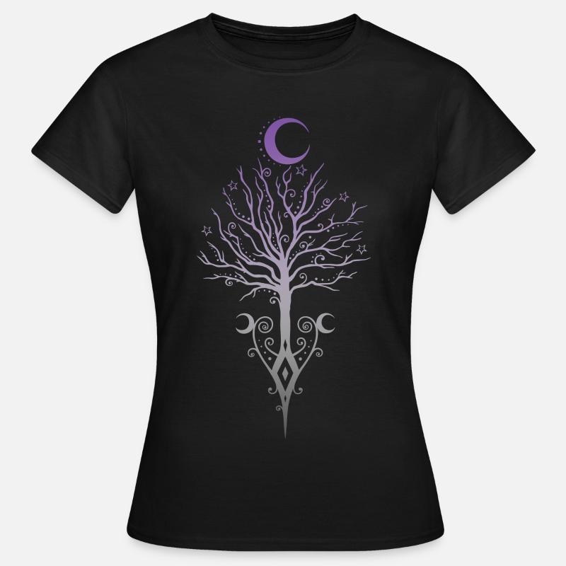 Okkulter Mondbaum Dunkler Herbst - Frauen T-Shirt - Schwarz