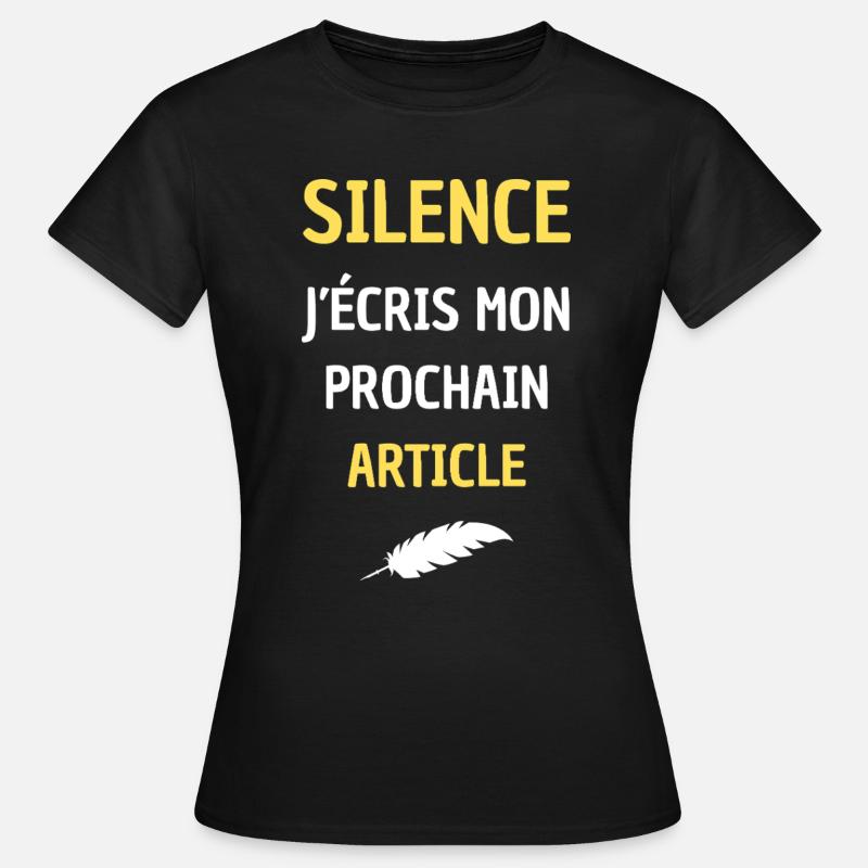 SILENZIO STO SCRIVENDO IL MIO PROSSIMO ARTICOLO - Maglietta da donna - nero
