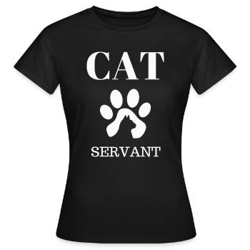 Serviteur Patte de Chat - T-shirt Femme - noir - Devant - AI Model Female 172 dark (172cm)