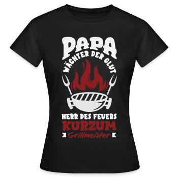 Papa Wächter Der Glut Herr Des Feuers - Frauen T-Shirt - Schwarz - Vorne - AI Model Female 172 dark (172cm)