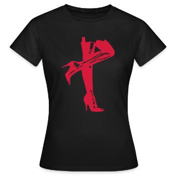 high heels - Frauen T-Shirt - Schwarz - Vorne - AI Model Female 172 dark (172cm)