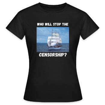 Censure - T-shirt Femme - noir - Devant - AI Model Female 172 dark (172cm)