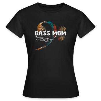 Mama spielt Bass mit Vintage Bassschlüssel - Frauen T-Shirt - Schwarz - Vorne - AI Model Female 172 dark (172cm)