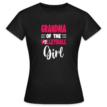 Grandma Of the Birthday Girl Volleyball Family - Women's T-Shirt - black - Front - AI Model Female 172 dark (172cm)