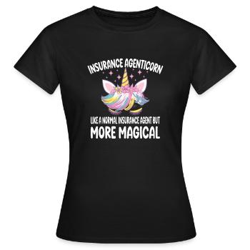 Agent d’assurance ike un Agent normal cadeaux - T-shirt Femme - noir - Devant - AI Model Female 172 dark (172cm)