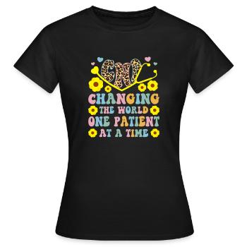 CNA Nursing Quotes Funny Nurse Lovers Cute CNA - Women's T-Shirt - black - Front - AI Model Female 172 dark (172cm)