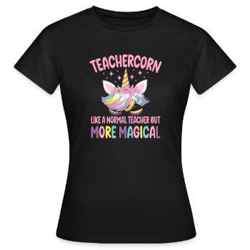 Teachercorn like a normal Teacher Tutor - Frauen T-Shirt - Schwarz - Vorne - AI Model Female 172 dark (172cm)