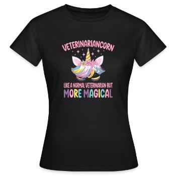 Funny Veterinariancorn like a normal Veterinarian - Women's T-Shirt - black - Front - AI Model Female 172 dark (172cm)