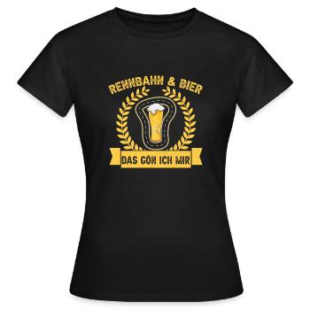 Slot Car Racing Rennbahn & BIer Das Gön Ich Mir - Frauen T-Shirt - Schwarz - Vorne - AI Model Female 172 dark (172cm)