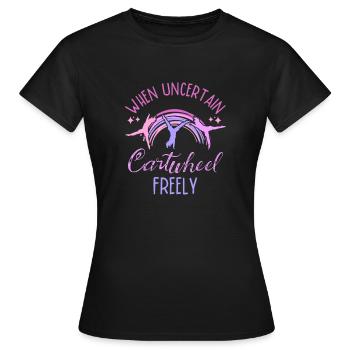 Roue de charrette acrobate Roue de charrette Gymnastique libre - T-shirt Femme - noir - Devant - AI Model Female 172 dark (172cm)
