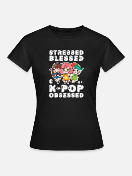Lustiges Koreanisches Design - Ein Muss für K-Pop - Frauen T-Shirt - Schwarz
