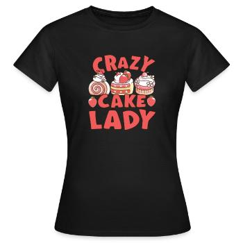 Cake Baker Crazy Cake Lady Cupcake - T-shirt Femme - noir - Devant - AI Model Female 172 dark (172cm)