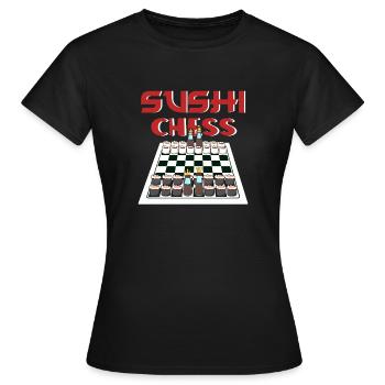 Amateur de sushis Sushi Échecs Sushi - T-shirt Femme - noir - Devant - AI Model Female 172 dark (172cm)
