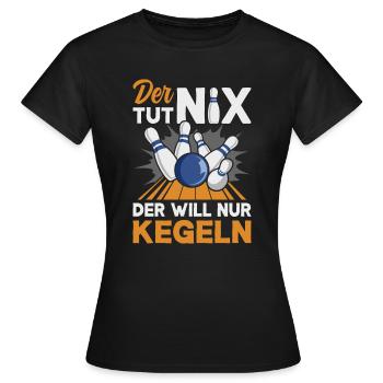 Kegeln Kegler Kegel Kegelbahn Kegeltour - Frauen T-Shirt - Schwarz - Vorne - AI Model Female 172 dark (172cm)