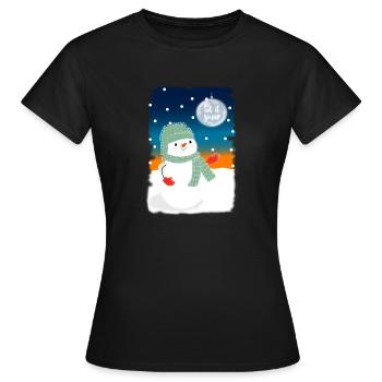 bonhomme de neige Let It Snow Man Lover cadeau - T-shirt Femme - noir - Devant - AI Model Female 172 dark (172cm)