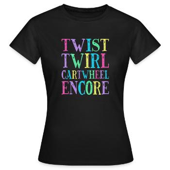 Cartwheeling Acrobat Twist Twirl Cartwheel Gift - T-shirt Femme - noir - Devant - AI Model Female 172 dark (172cm)