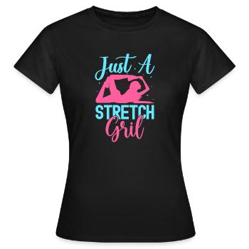 Yoga juste une fille d’étirement Yoga drôle - T-shirt Femme - noir - Devant - AI Model Female 172 dark (172cm)
