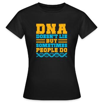 L’ADN ne ment pas - T-shirt Femme - noir - Devant - AI Model Female 172 dark (172cm)