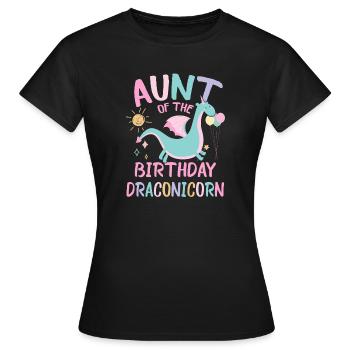 Aunt Of the Birthday Girl Dracon Family Party - Frauen T-Shirt - Schwarz - Vorne - AI Model Female 172 dark (172cm)