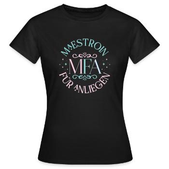 MFA Assistant médical Maestroin - T-shirt Femme - noir - Devant - AI Model Female 172 dark (172cm)