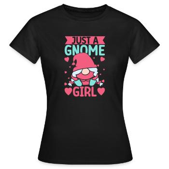 Garden Gnome Costume Just A Gnome Girl Gnome - Frauen T-Shirt - Schwarz - Vorne - AI Model Female 172 dark (172cm)