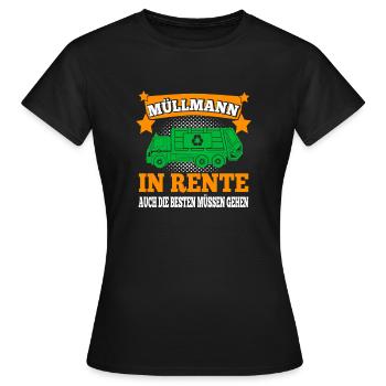 Retired garbage collector Garbage truck Garbage man pensioner - Women's T-Shirt - black - Front - AI Model Female 172 dark (172cm)