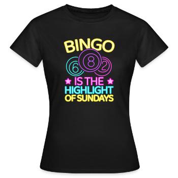 Le jeu de bingo est le point culminant du bingo du dimanche - T-shirt Femme - noir - Devant - AI Model Female 172 dark (172cm)