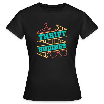 Friperie Shopper Thrift Buddies Friperie - T-shirt Femme - noir - Devant - AI Model Female 172 dark (172cm)