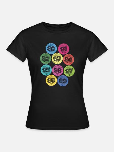 Vignettes automobiles années 90 - T-shirt Femme - noir