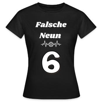 Falsche neun - Frauen T-Shirt - Schwarz - Vorne - AI Model Female 172 dark (172cm)