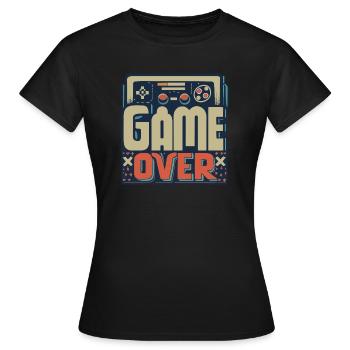 Retro Gamer T-Shirt Gaming Console Gaming - T-shirt Femme - noir - Devant - AI Model Female 172 dark (172cm)