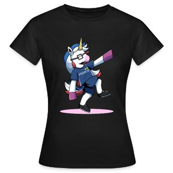 Licorne supporter équipe de france coupe du monde - T-shirt Femme - noir - Devant - AI Model Female 172 dark (172cm)
