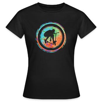Stunt Scooter Scooter Stunt Scooter Pedal Scooter - Women's T-Shirt - black - Front - AI Model Female 172 dark (172cm)