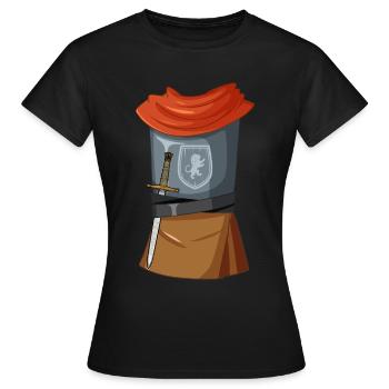 Garçons Chevalier Costume Halloween Chevalier - T-shirt Femme - noir - Devant - AI Model Female 172 dark (172cm)