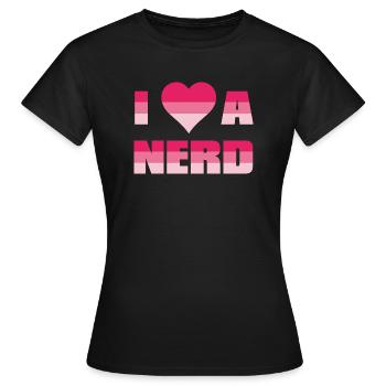I love a nerd heart - Women's T-Shirt - black - Front - AI Model Female 172 dark (172cm)