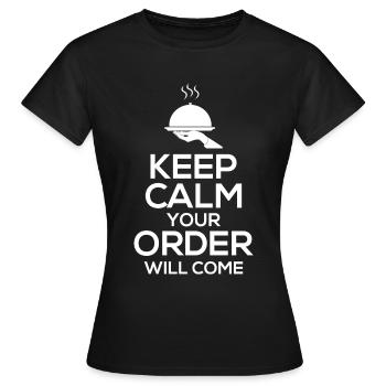 Kellnerin Spruch Bedienung Servicekraft - Frauen T-Shirt - Schwarz - Vorne - AI Model Female 172 dark (172cm)