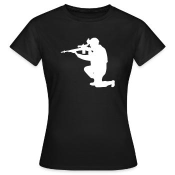 Militaire Fusil d'assaut - M14 - AR15 - M4 - M16 - T-shirt Femme - noir - Devant - AI Model Female 172 dark (172cm)