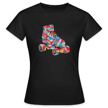 patin à roulettes filles patinage à roulettes enfants patins à roulettes - T-shirt Femme - noir - Devant - AI Model Female 172 dark (172cm)