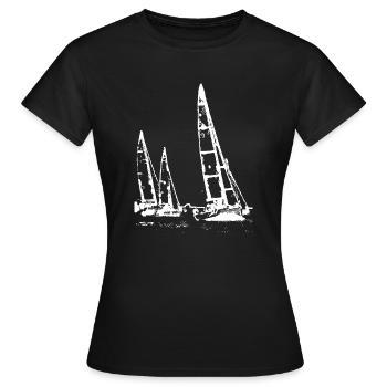Régate en Bretagne - white - T-shirt Femme - noir - Devant - AI Model Female 172 dark (172cm)