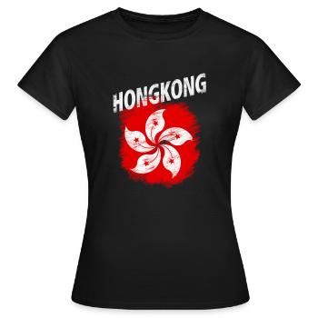 Hongkong - Frauen T-Shirt - Schwarz - Vorne - AI Model Female 172 dark (172cm)