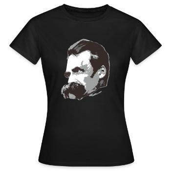 Nietzsche (3farbig) - Frauen T-Shirt - Schwarz - Vorne - AI Model Female 172 dark (172cm)