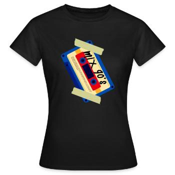 Mix Casette des années 90 - T-shirt Femme - noir - Devant - AI Model Female 172 dark (172cm)