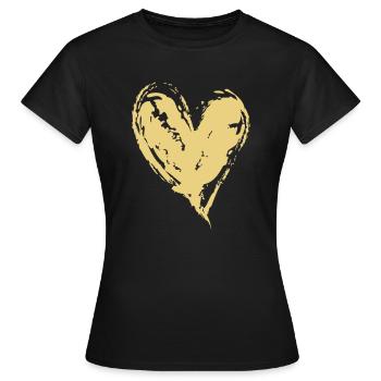 cuore - Maglietta da donna - nero - Fronte - AI Model Female 172 dark (172cm)